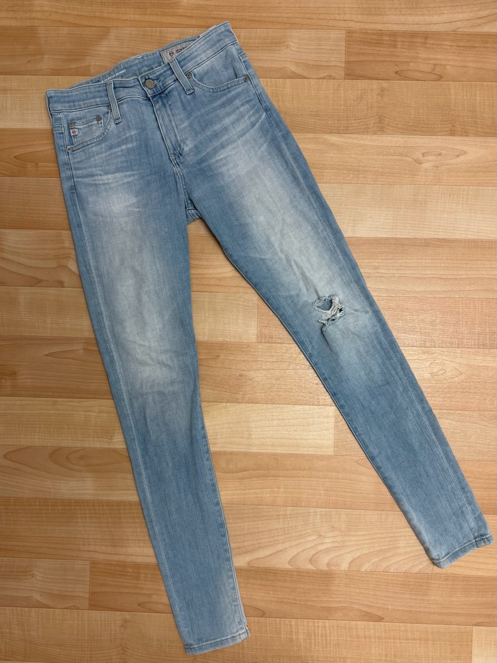 AG Adriano Goldschmied Farrah Skinny High Rise Distressed Jeans 25R